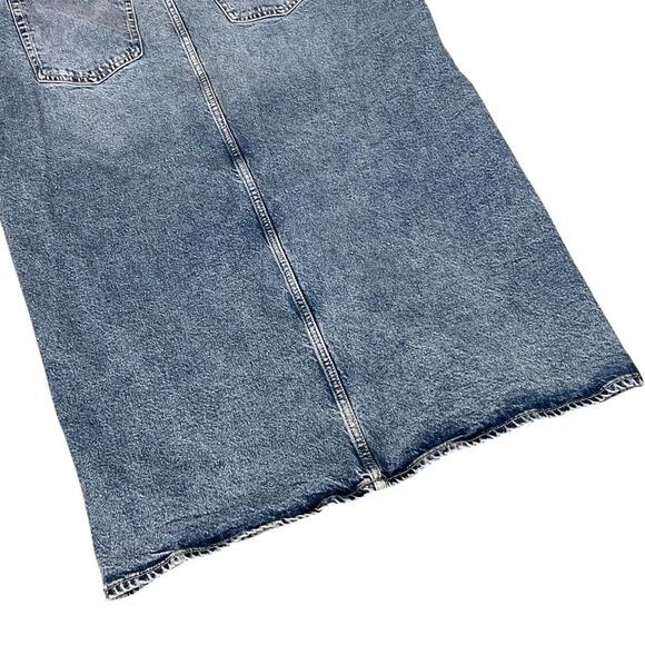 H&M Maternity Mama Denim Skirt Women Extra Large Blue Jean Front Slit Midi - Picture 8 of 8
